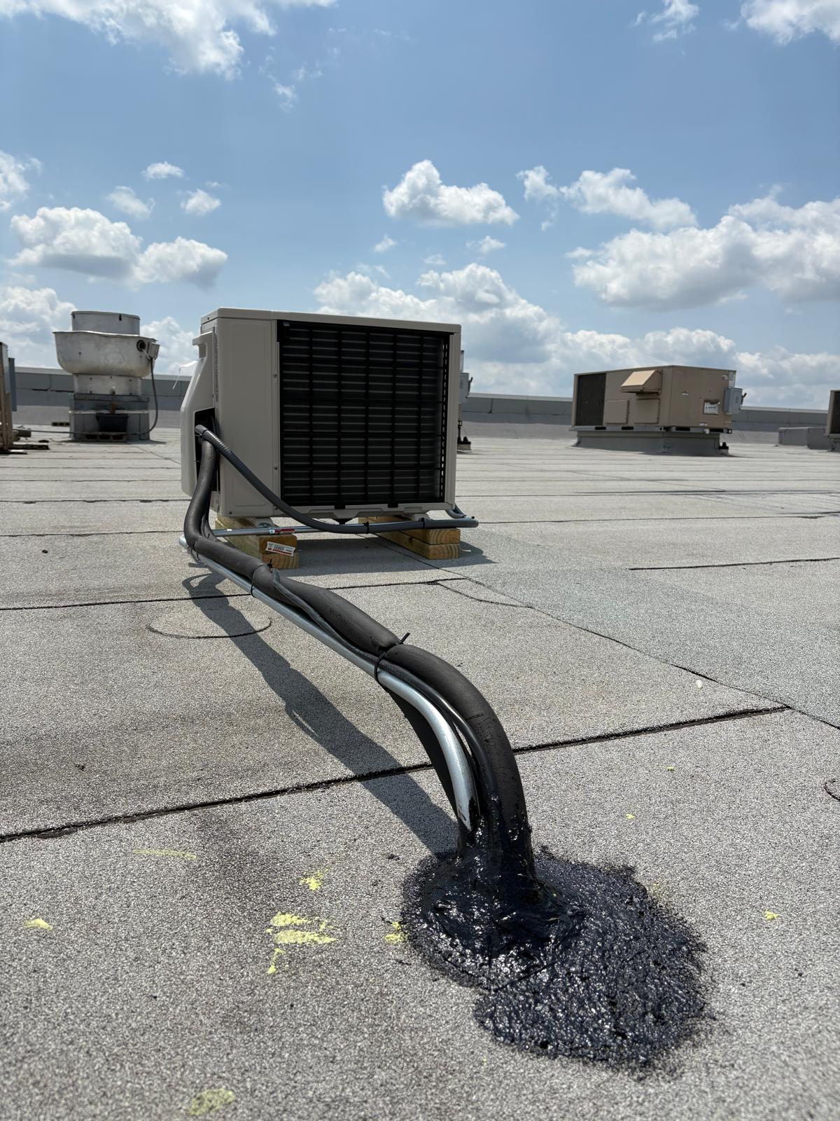 Refrigerant lines and electrical routing for the mini-split installation